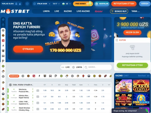 Mostbet casino bonus